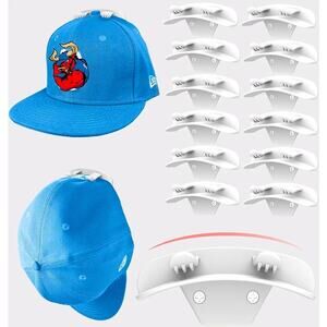 12 Pack Adhesiv Hat Hooks for Wall,Door,Closet, Office, Bedroom(White)